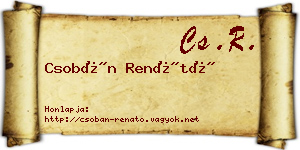 Csobán Renátó névjegykártya